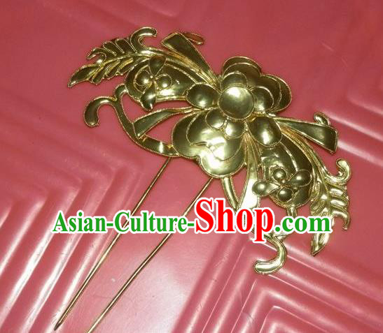 Traditional Handmade Chinese Ancient Classical Hair Accessories Barrettes Hairpin, Step Shake Headwear, Hair Claw Golden Butterfly Hairpins for Women