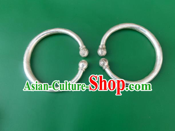 Traditional Handmade Chinese Ancient Classical Accessories Silver Bracelet, Hanfu Palace Princess Brstarlet for Women