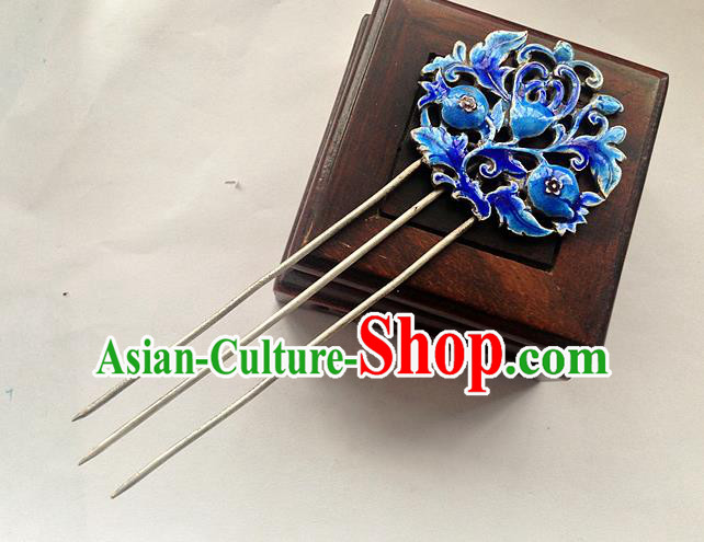 Traditional Handmade Chinese Ancient Classical Hair Accessories Barrettes Hairpins, Pure Sliver Blueing Step Shake Hair Sticks for Women