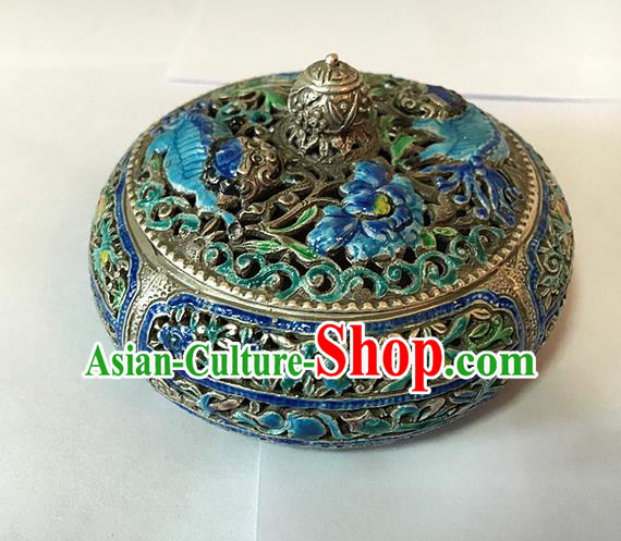 Traditional Handmade Chinese Ancient Classical Jewelty Accessories Blueing Censer, Pure Sliver Incense Burner for Women