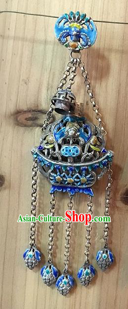 Traditional Handmade Chinese Ancient Classical Accessories Pure Sliver Blueing Pendant Hollow Sachet Pendent for Women