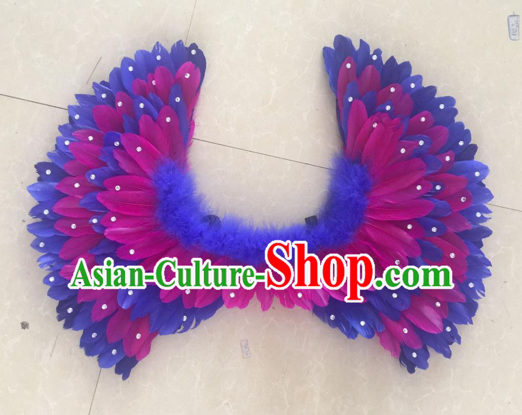 Top Grade Professional Stage Show Halloween Props Feather Wings, Brazilian Rio Carnival Parade Samba Dance Modern Fancywork Backplane for Kids