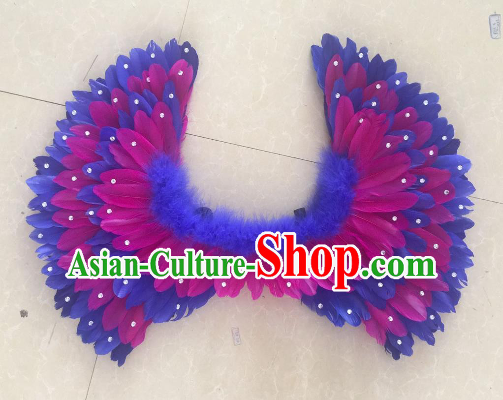 Top Grade Professional Stage Show Halloween Props Feather Wings, Brazilian Rio Carnival Parade Samba Dance Modern Fancywork Backplane for Kids