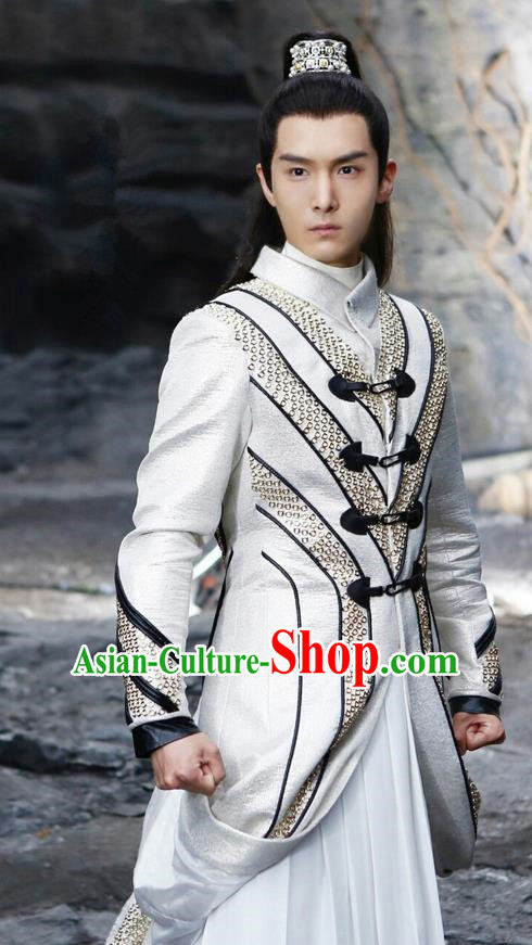 Traditional Ancient Chinese Nobility Childe Costume, A Life Time Love Chinese Prince Clothing and Handmade Headpiece Complete Set