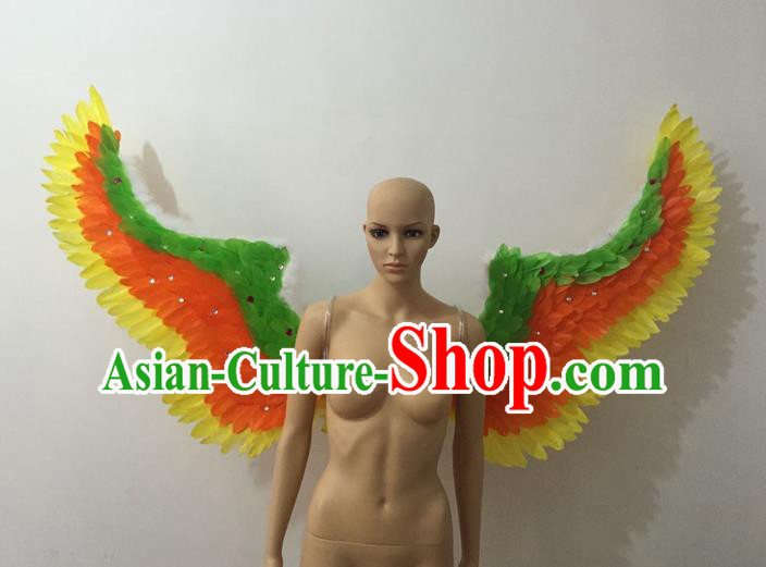 Top Grade Professional Stage Show Halloween Parade Feather Wings, Brazilian Rio Carnival Samba Dance Modern Fancywork Props Decorations for Women