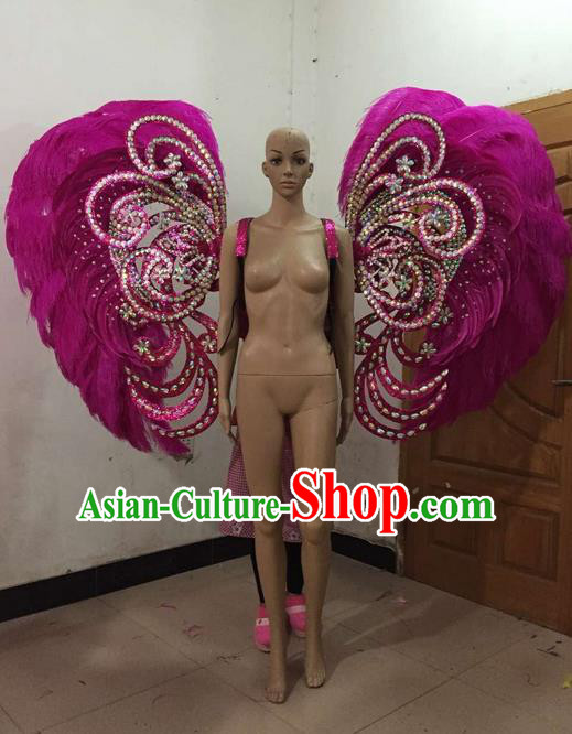 Top Grade Professional Stage Show Halloween Parade Backplane Brazilian Rio Carnival Parade Samba Dance Exaggerated Feather Props for Women
