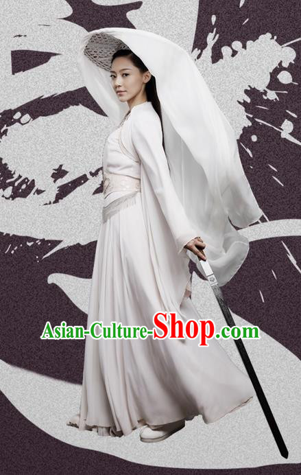 Traditional Chinese Northern and Southern Dynasties Swordswoman Costume, Princess Agents China Ancient Palace Lady Princess Clothing and Headpiece Complete Set