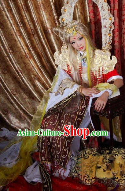 Top Grade Traditional China Ancient Cosplay Costumes, China Ancient Young Lady Princess Elegant Hanfu Dress for Women