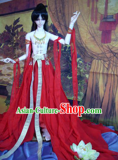 Top Grade Traditional China Ancient Palace Princess Dance Costumes Complete Set, China Ancient Cosplay Water Sleeve Dress Clothing for Adults and Kids