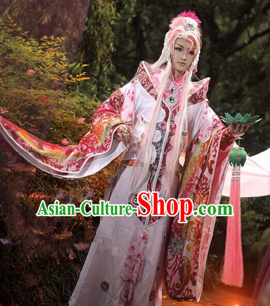 Top Grade Traditional China Ancient Cosplay Swordswoman Costumes, China Ancient Fairy Dress Hanfu Wide Sleeve Clothing for Women