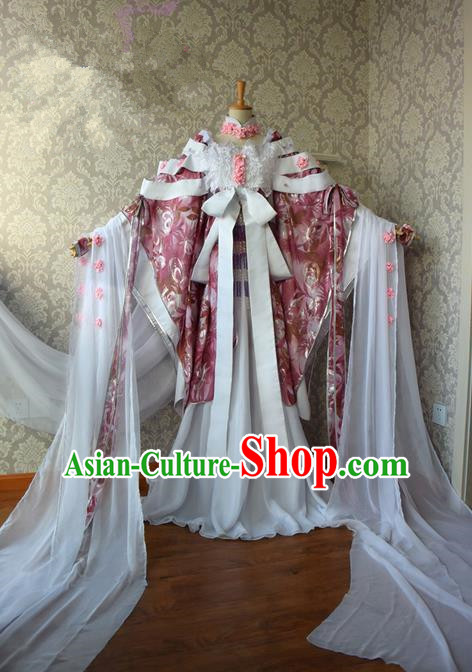 Top Grade Traditional China Ancient Cosplay Princess Costumes, China Ancient Palace Lady Fairy Dance Dress Clothing for Women