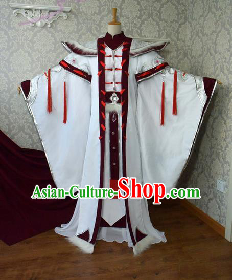 Top Grade Traditional China Ancient Cosplay Royal Highness Costumes, China Ancient Hanfu Prince Robe Clothing for Men