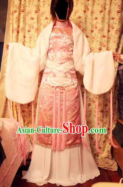 Top Grade Traditional China Ancient Fairy Costumes, China Ancient Cosplay Princess Pink Dress Clothing for Women