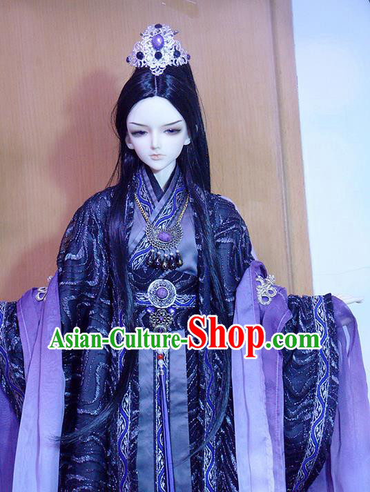 Top Grade Traditional China Ancient Cosplay Swordsman Costumes Complete Set, China Ancient Highness Hanfu Robe Clothing for Men for Kids