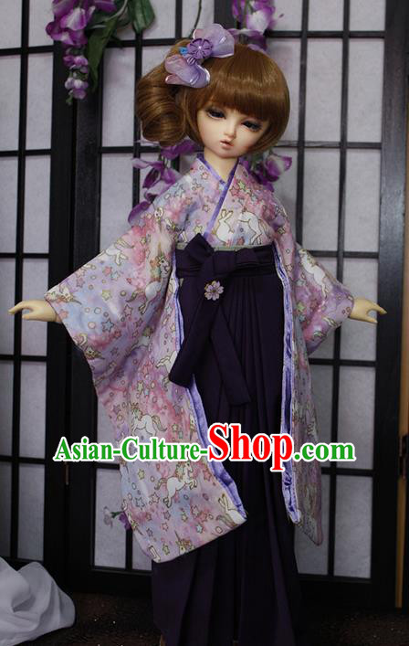 Top Grade Traditional Japan Kimono Costumes Complete Set, Ancient Japanese Kimono Cosplay Pink Clothing for Adults and Kids