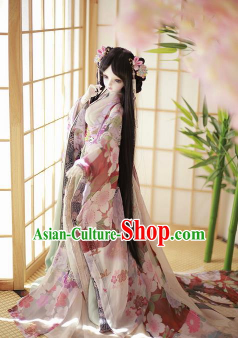 Top Grade Traditional China Ancient Palace Lady Costumes Complete Set, China Ancient Cosplay Tang Dynasty Princess Dress Clothing for Women and Kids