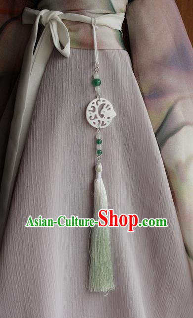 Top Grade Traditional China Ancient Palace Jade Accessories Pendant, China Ancient Swordsman Tassel Waist Pendant