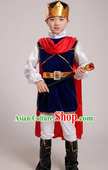 Top Grade Chinese Professional Halloween Performance Costume, Children Cosplay King for Kids