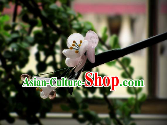Chinese Ancient Handmade Jewelry Accessories Pink Flowers Hairpins, Traditional Chinese Ancient Hanfu Hair Stick Headwear for Women
