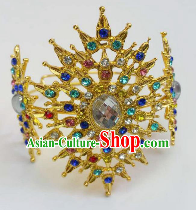 Traditional Thailand Ancient Handmade Jewelry Accessories Bracelet, Traditional Thai China Dai Nationality Colorful Crystal Bangle for Women