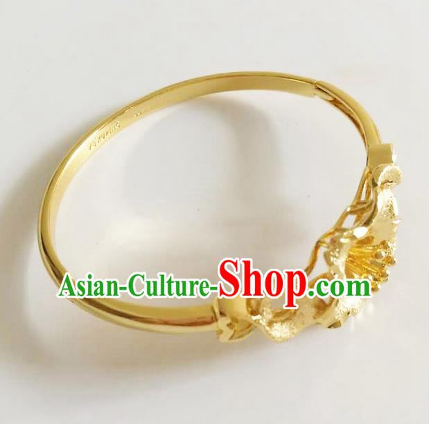 Traditional Thailand Ancient Handmade Jewelry Accessories Princess Bracelet, Traditional Thai China Dai Nationality Bangle for Women