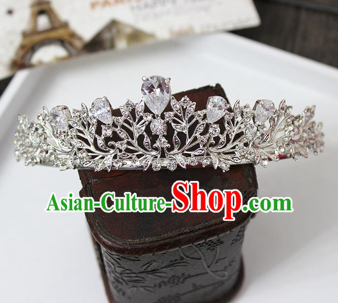 Top Grade Handmade Wedding Jewelry Queen Hair Accessories, Traditional Princess Zircon Royal Crown Wedding Headwear for Women