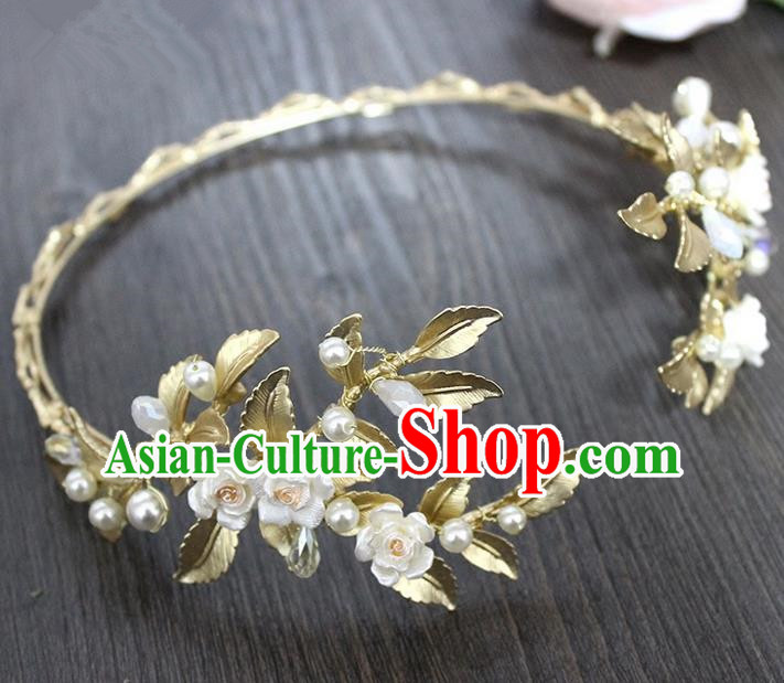 Top Grade Handmade Wedding Bride Hair Accessories Headpiece, Traditional Princess Wedding Ceramic Vase Headwear Hair Clasp for Women