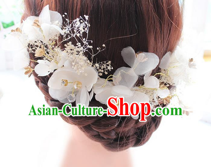 Top Grade Handmade Wedding Bride Hair Accessories Hair Stick, Traditional Princess Wedding Headwear Silk Flowers Hair Clasp for Women