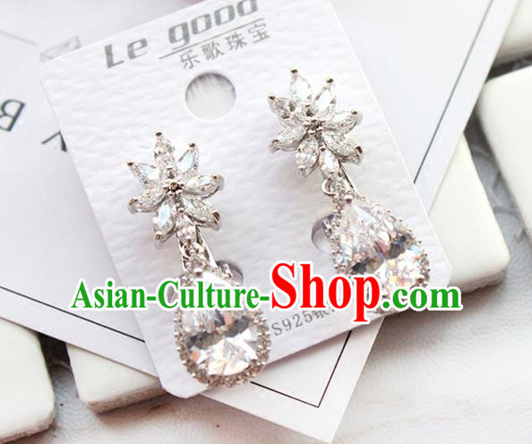 Top Grade Handmade Wedding Bride Accessories Earrings, Traditional Princess Wedding Crystal Eardrop for Women