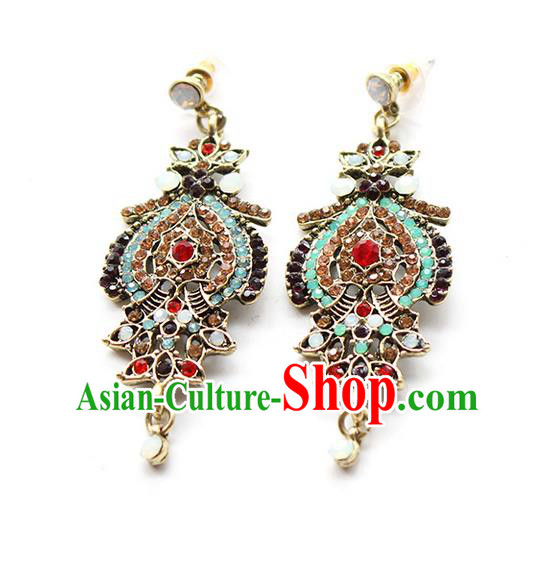 Top Grade Handmade Wedding Bride Vintage Earrings, Traditional Princess Baroque Wedding Accessories Eardrop for Women