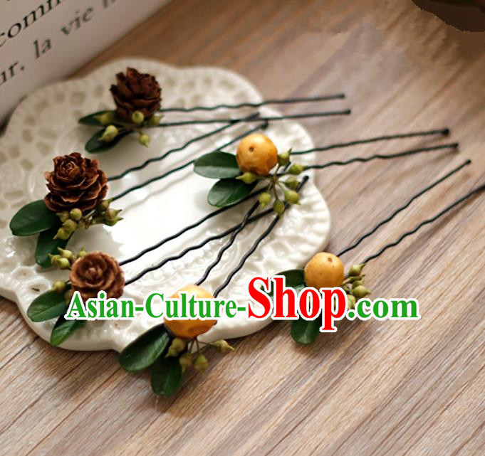 Top Grade Handmade Wedding Bride Hair Accessories Headwear, Traditional Princess Baroque Green Hairpin Headpiece for Women