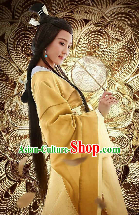 Traditional Ancient Chinese Three Kingdoms Period Female Imperial Consort Costume, The Advisors Alliance Imperial Concubine Dress Clothing and Headpiece Complete Set