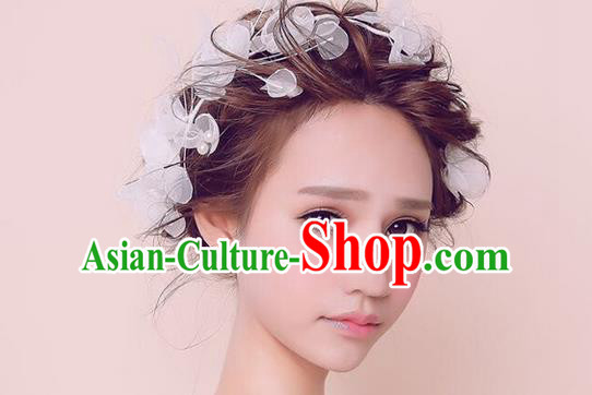 Top Grade Handmade Wedding Bride Hair Accessories Headwear, Traditional Princess Baroque Silk Hair Clasp Headpiece for Women