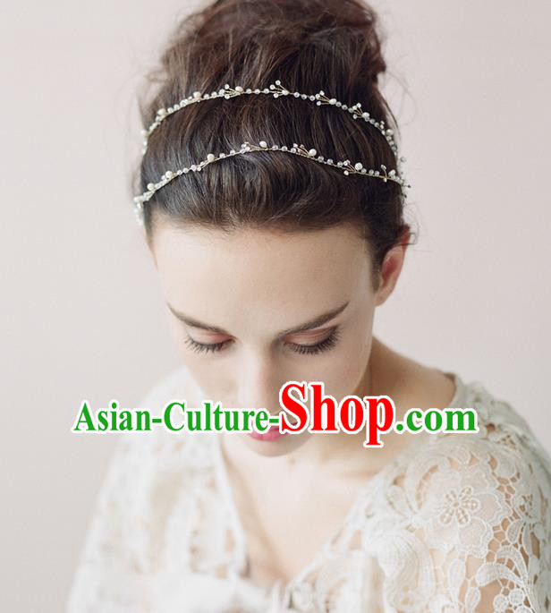 Top Grade Handmade Wedding Bride Hair Accessories Hair Clasp, Traditional Princess Baroque Headpiece Hair Band for Women