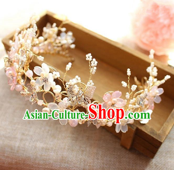 Top Grade Handmade Wedding Bride Hair Accessories Hair Band, Traditional Princess Wedding Crystal Hair Clasp Headwear for Women