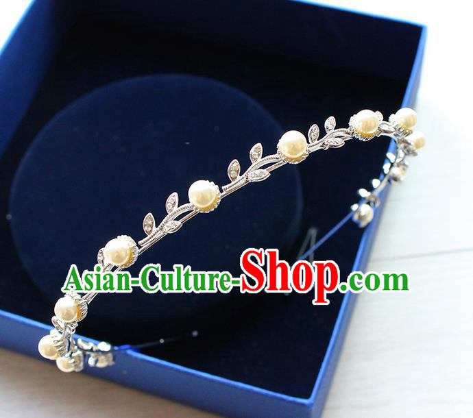 Top Grade Handmade Wedding Bride Hair Accessories Tuck Comb, Traditional Princess Wedding Pearl Hair Clasp Headwear for Women