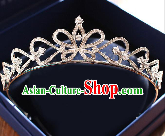 Top Grade Handmade Wedding Hair Accessories Bride Luxury Crystal Butterfly Crown, Traditional Baroque Princess Royal Crown Wedding Headwear for Women