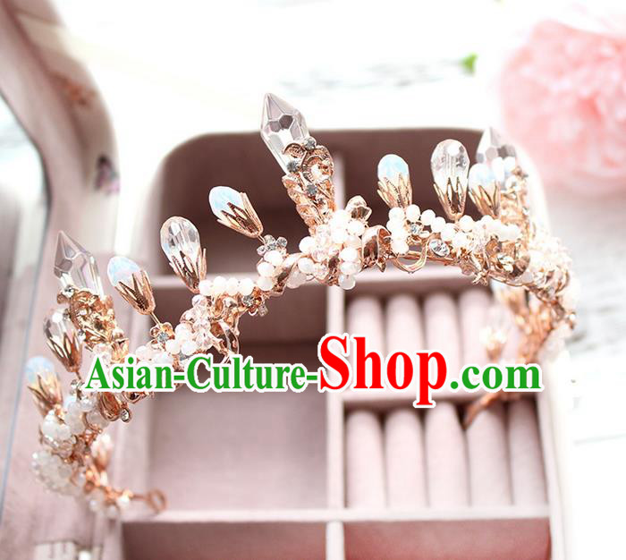 Top Grade Handmade Wedding Bride Hair Accessories Luxury Queen Crystal Crown, Traditional Baroque Princess Royal Crown Wedding Headwear for Women