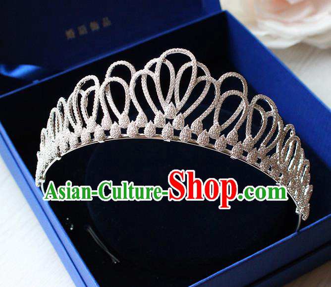 Top Grade Handmade Wedding Hair Accessories Bride Luxury Crystal Diamante Crown, Traditional Baroque Princess Zircon Royal Crown Wedding Headwear for Women