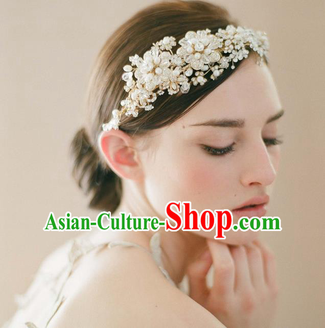 Top Grade Handmade Wedding Bride Hair Accessories Crystal Headwear, Traditional Princess Baroque Hair Stick Headpiece Pearl Hair Clips for Women