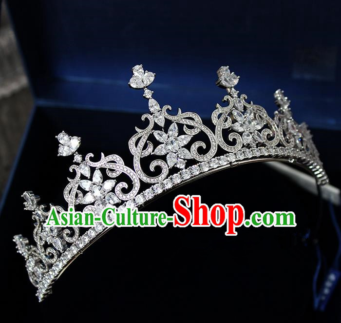 Top Grade Handmade Wedding Hair Accessories Bride Luxury Princess Crystal Crown, Traditional Baroque Royal Crown Wedding Headwear for Women