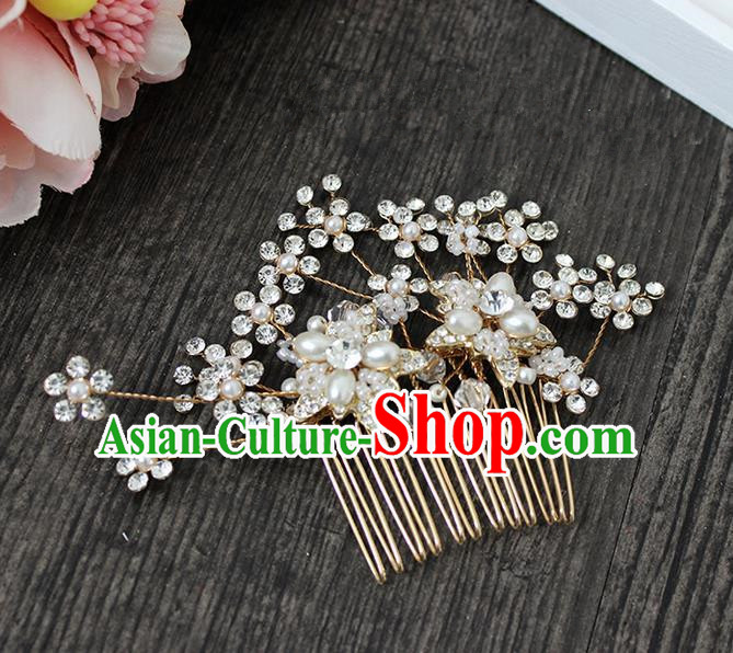 Top Grade Handmade Wedding Bride Hair Accessories Crystal Headwear, Traditional Princess Baroque Hair Combs Headpiece Hair Clips for Women