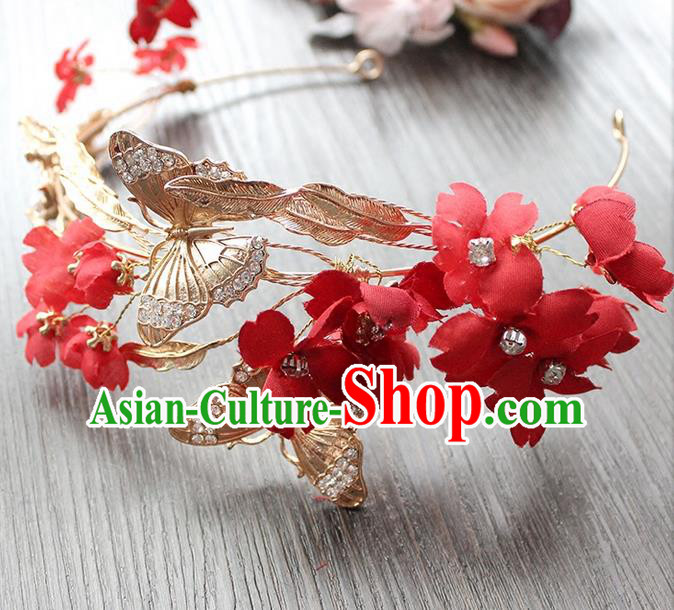 Top Grade Handmade Wedding Hair Accessories Bride Vintage Butterfly Hair Clasp, Traditional Baroque Princess Crystal Royal Crown Wedding Headwear for Women