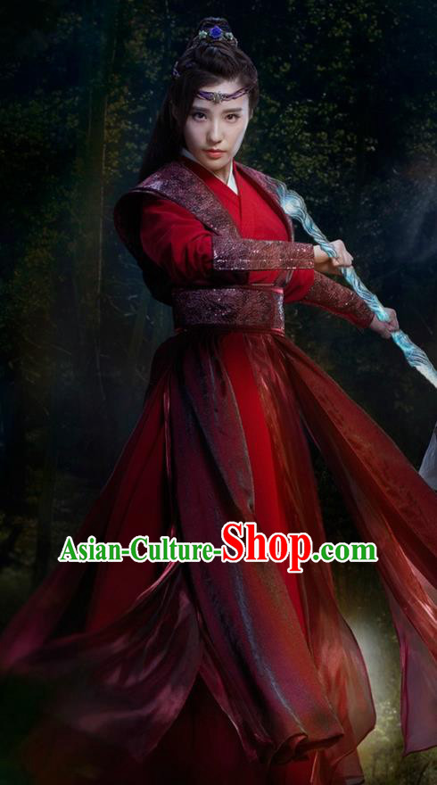 Traditional Ancient Chinese Chivalrous Women Costume and Handmade Headpiece Complete Set, Elegant Hanfu Clothing Chinese Jianghu Swordswoman Dress Clothing