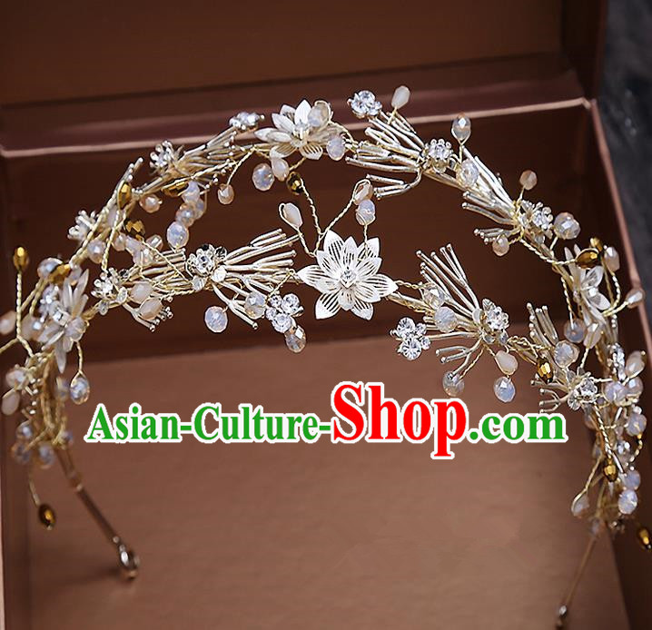 Top Grade Handmade Wedding Hair Accessories Bride Princess Hair Clasp, Traditional Baroque Queen Retro Royal Crown Wedding Headwear for Women