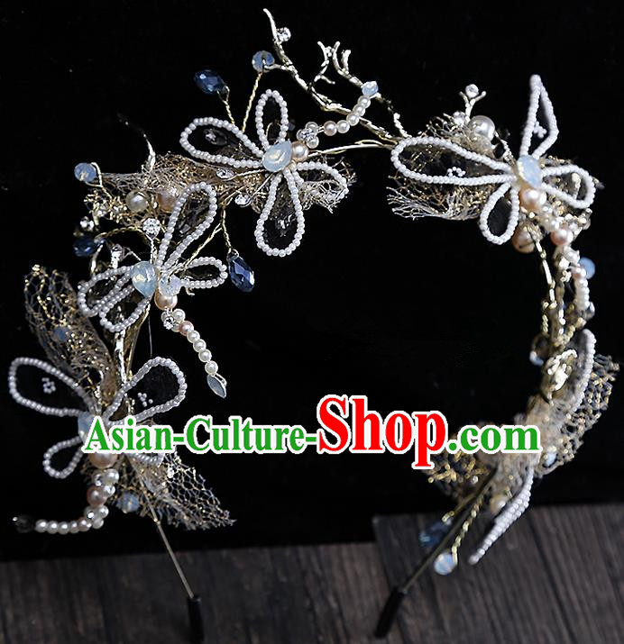 Top Grade Handmade Wedding Hair Accessories Bride Hair Clasp, Traditional Baroque Princess Beads Hair Stick Headpiece for Women