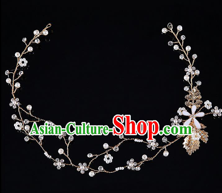 Top Grade Handmade Wedding Dragonfly Hair Accessories Bride Golden Hair Clasp, Traditional Baroque Princess Headband Headdress for Women