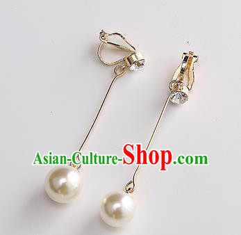 Top Grade Handmade China Wedding Bride Accessories Crystal Earrings, Traditional Princess Wedding Pearl Eardrop Jewelry for Women
