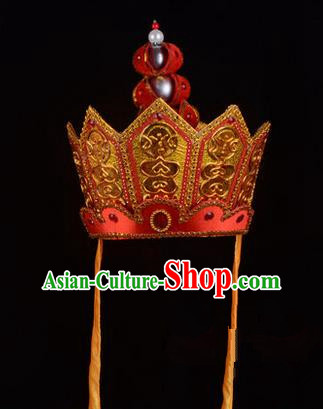 Traditional Chinese Ancient Peking Opera Accessories Monks Hat, Traditional Chinese Beijing Opera Mitre Five Buddha Crown Headwear