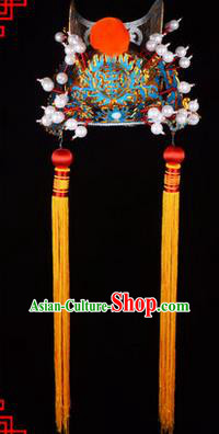 Traditional Chinese Ancient Peking Opera Accessories Eunuch Hat, Traditional Chinese Beijing Opera Court Eunuch Headwear Crown